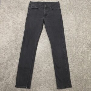 Levis Jeans Mens 32x34 Black 511 Slim Straight Washed Zip Fly Denim Pants